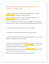 CSLB Contractor's Law & Business Exam Questions and Answers