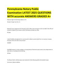 Pennsylvania Notary Public Examination: Latest 2025 Questions and Answers