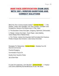 ASAP PACE CERTIFICATION EXAM 2025  WITH 100% VERIFIED QUESTIONS AND  CORRECT SOLUTIONS