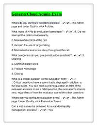 Genesys Cloud Admin Exam: Questions and Answers