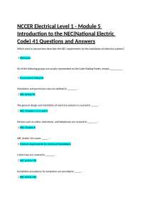 NCCER Electrical Level 1 - Module 5: Introduction to the NEC (National Electric Code)