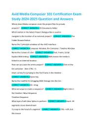 Avid Media Composer 101 Certification Exam Study Guide: Questions and Answers