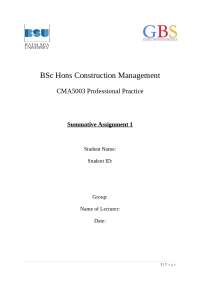 CMAR5003 Professional Practice Assessment 1