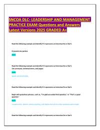 SNCOA DLC - Leadership and Management Practice Exam Questions and Answers