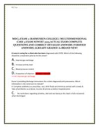 MDC3 Exam 2: Multidimensional Care 3 Exam Questions and Answers
