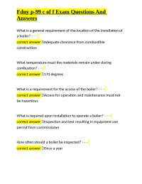 FDNY P-99 C of F Exam Questions and Answers: Boiler Operation and Safety