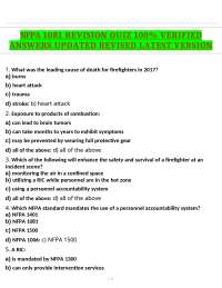 NFPA 1081 REVISION QUIZ 100% VERIFIED ANSWERS UPDATED REVISED LATEST VERSION