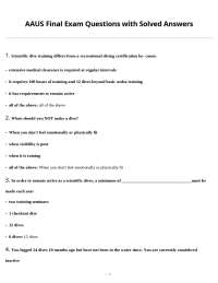 AAUS Final Exam Questions with Solved Answers