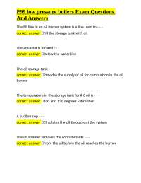 P99 Low Pressure Boilers Exam Questions and Answers