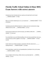 Florida Traffic School Online Exam Answers: Safe Driving Guide