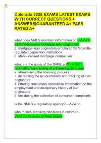Colorado 2025 EXAMS LATEST EXAMS WITH CORRECT QUESTIONS +  ANSWERS|GUARANTEED A+ PASS RATE