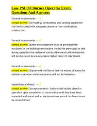 Low PSI Oil Burner Operator Exam: Questions and Answers