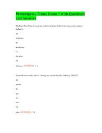 Promulgated forms Exam 1 with Questions and Answers