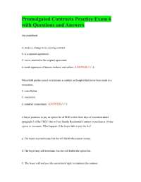 Promulgated Contracts Practice Exam 6 with Questions and Answers