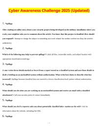 Cyber Awareness Challenge 2025 (Updated)