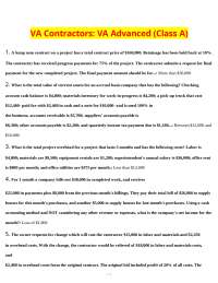 VA Contractors: VA Advanced (Class A)