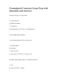 Promulgated Contracts Exam Prep with Questions and Answers