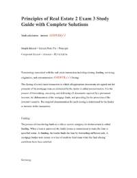 Principles of Real Estate 2 Exam 3 Study Guide with Complete Solutions
