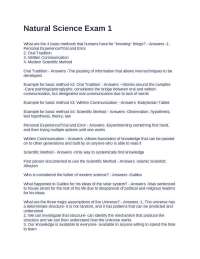 Natural Science Exam 1 Questions with 100% Correct Answers