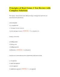 Principles of Real Estate 2 Test Review with Complete Solutions