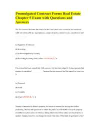 Promulgated Contract Forms Real Estate Chapter 5 Exam with Questions and Answers