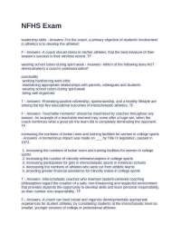 NFHS Exam Of Questions With 100% Correct Answers