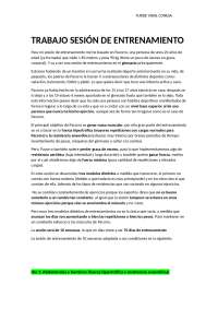 Porcedimientos del calentamiento y sesión de deporte EF