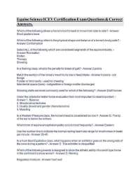 Equine Science ICEV Certification Exam Questions & Correct Answers.