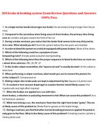 SOS Brake & Braking System Exam Review Questions and Answers