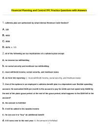 Financial Planning and Control FPC Practice Questions with Answers