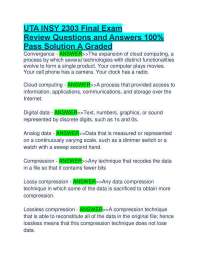 INSY 2303 Final Exam Review Questions and Answers