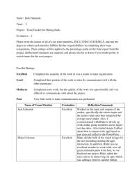 Team evalutation regarding my engineering lab
