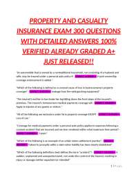 Property and Casualty Insurance Exam: 300 Questions with Detailed Answers