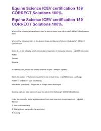 Equine Science ICEV Certification 159: Practice Questions and Answers