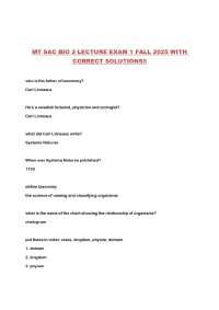 MT SAC BIO 2 LECTURE EXAM 1 FALL 2025 WITH CORRECT SOLUTIONS!!