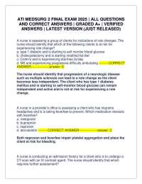 ATI MEDSURG 2 FINAL EXAM 2025 | ALL QUESTIONS AND CORRECT ANSWERS | GRADED A+ | VERIFIED