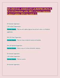 MN Dental Assistant Jurisprudence Exam Questions and Answers