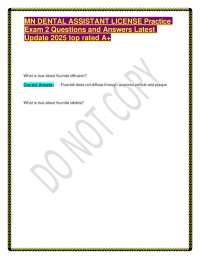 MN Dental Assistant License Practice Exam 2: Questions and Answers
