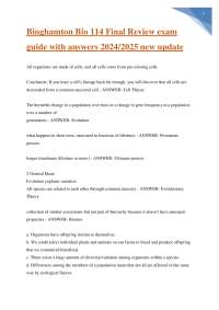 Binghamton Bio 114 Final Review: Key Biology Concepts