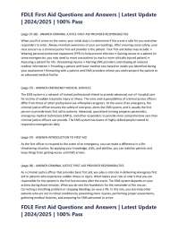 FDLE First Aid: Legal & Ethical Responsibilities for Criminal Justice