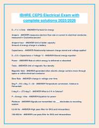 IBHRE CEPS Electrical Exam Questions and Answers