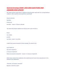 Gastroenterology Exam Questions and Answers