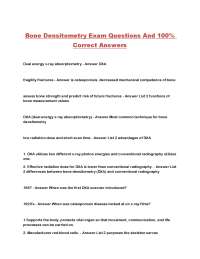 Bone Densitometry Exam Questions and Answers