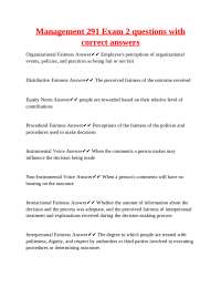 Organizational Fairness, Motivation, & Leadership Exam Questions