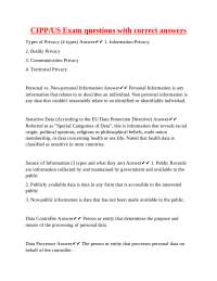 CIPP/US Exam Questions and Answers: Privacy Fundamentals
