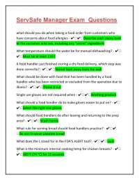 ServSafe Manager Exam Questions With Complete Well Researched Solutions