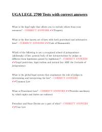 UGA LEGL 2700: Legal Concepts and Principles - Test Questions and Answers