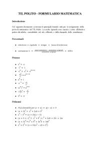 TIL  Polito formule matematica