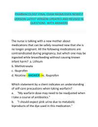 Pharmacology Final Exam Questions and Answers