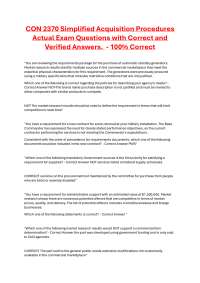 CON 2370 Simplified Acquisition Procedures Actual Exam Questions with Correct and Verified